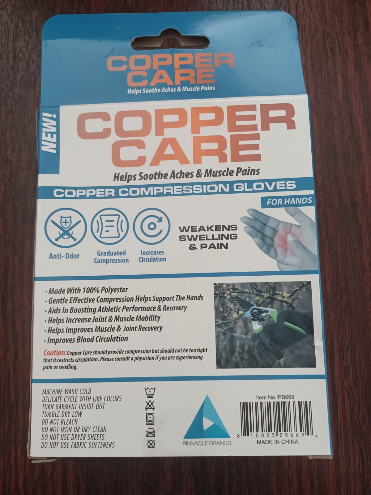 New! Copper Care Copper Compression Gloves for Hands Adult, 1 Size FITS MOST