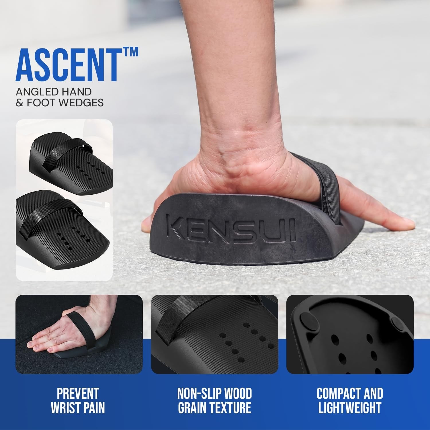 ASCENT – Push Up Wedges for Wrist Support & Heel Elevated Squats | 15° angled