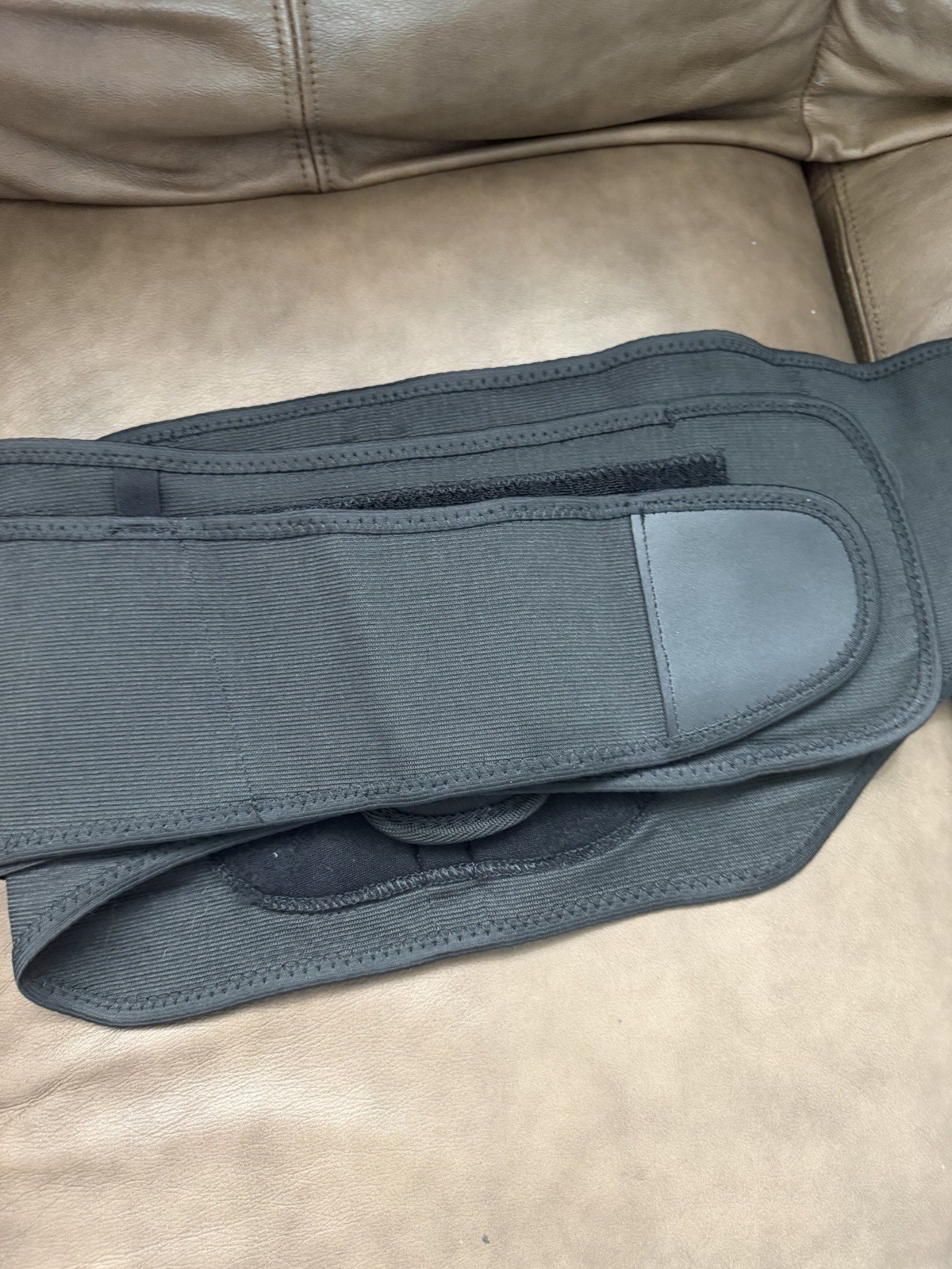 Mueller Adjustable Back Support Belt Brace One Size Black/Gray Blue Strap