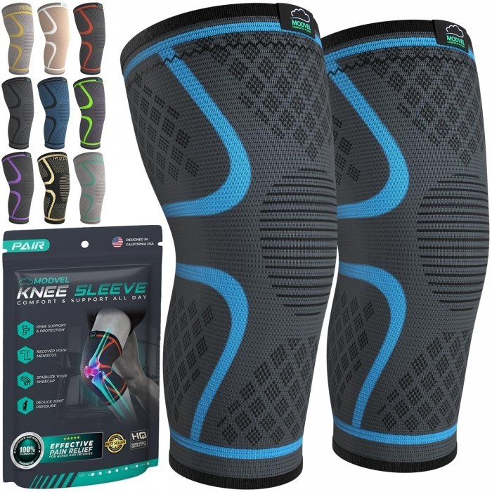 Modvel 2-Pack Compression Knee Brace Men Women Running ACL Arthritis Relief