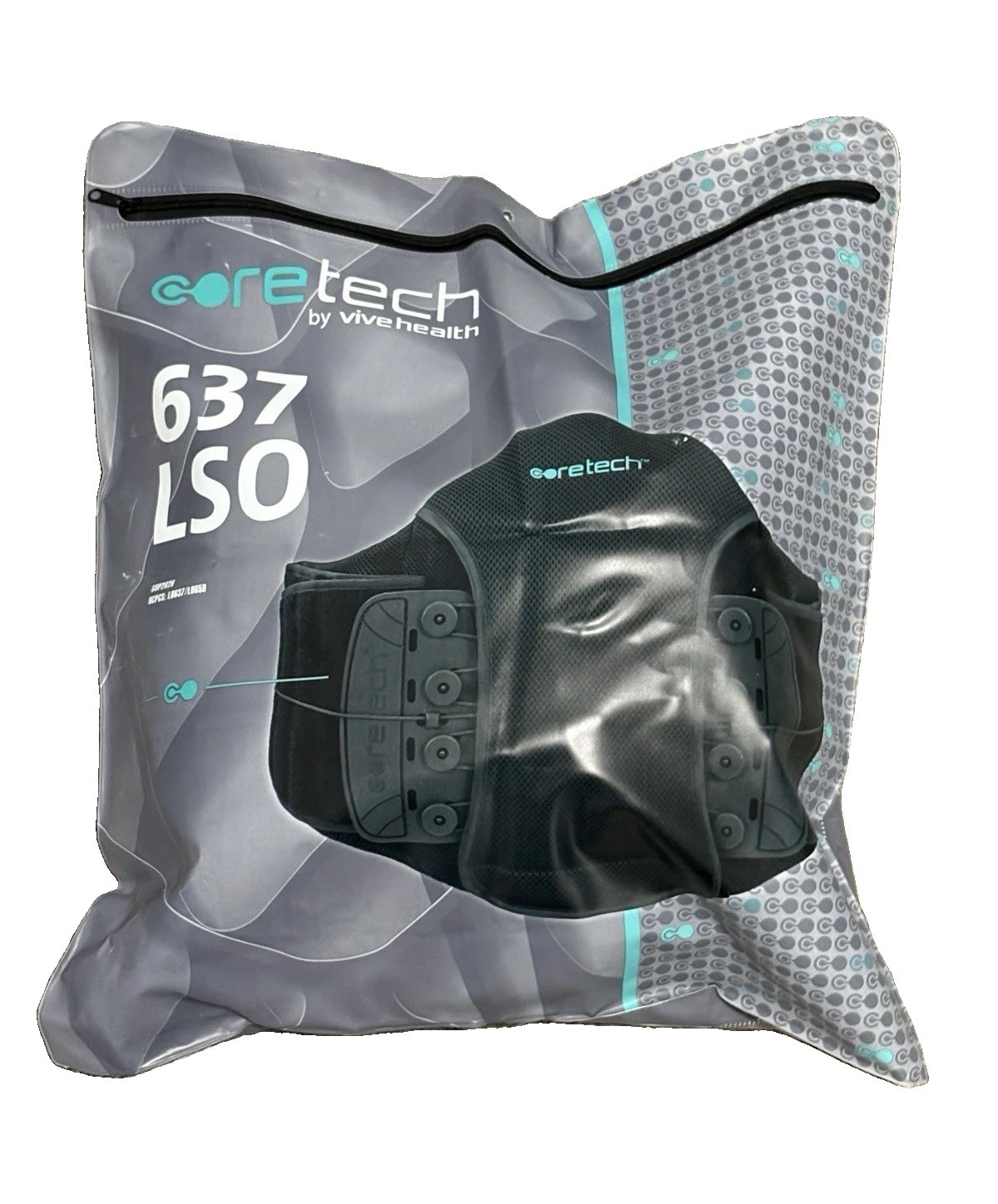 Coretech 637 LSO Lumbar Support Back Brace Belt Black Adjustable S-4XL