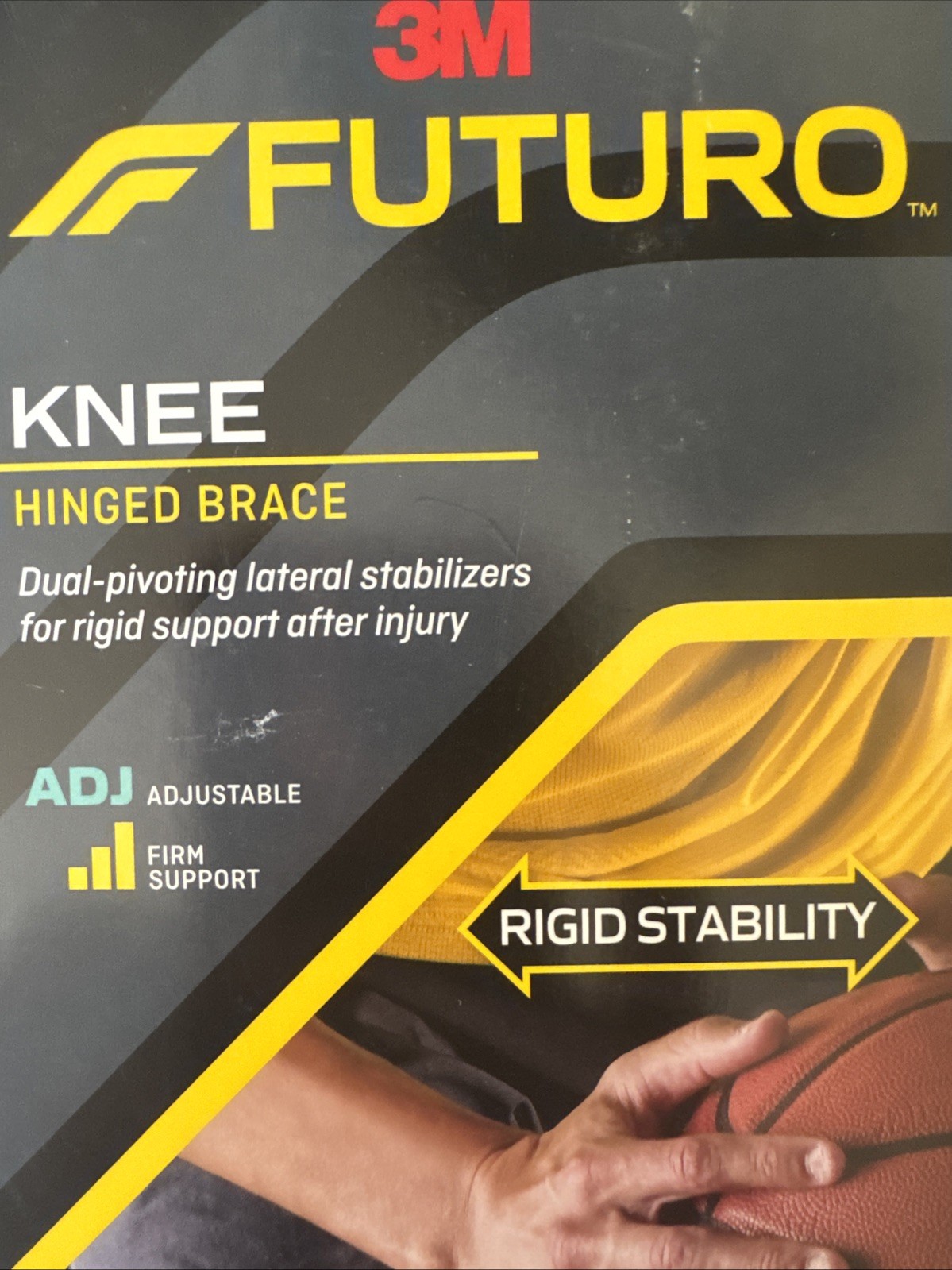FUTURO Hinged Knee Brace, Adjustable, 48579 FIRM Sprains Medial Lateral Support