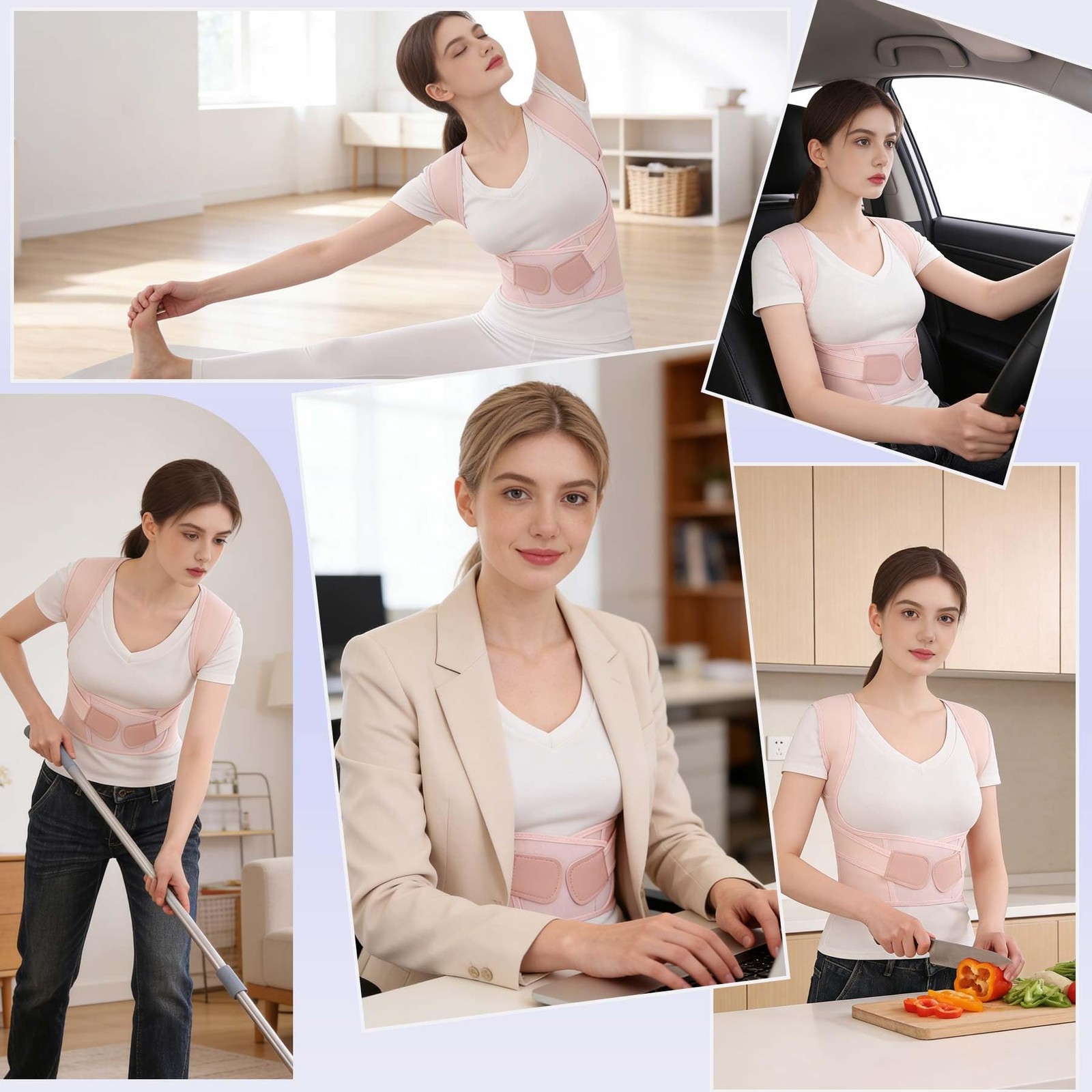 Ycctvar Back Brace Posture Corrector for Women and Men Upgraded Large, Pink