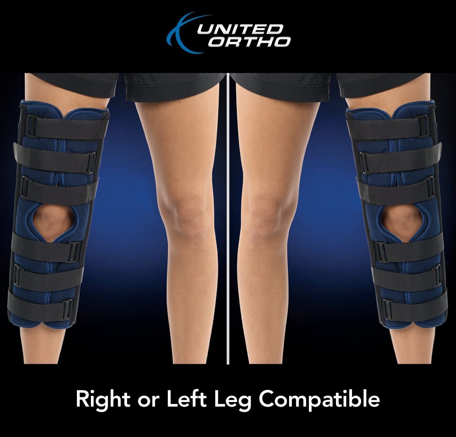 United Ortho 61018 3-Panel Knee Immobilizer, 18″ Navy 18″