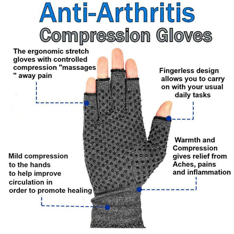 Arthritis Gloves Compression Joint Finger Pain Relief Hand Wrist Support Brace