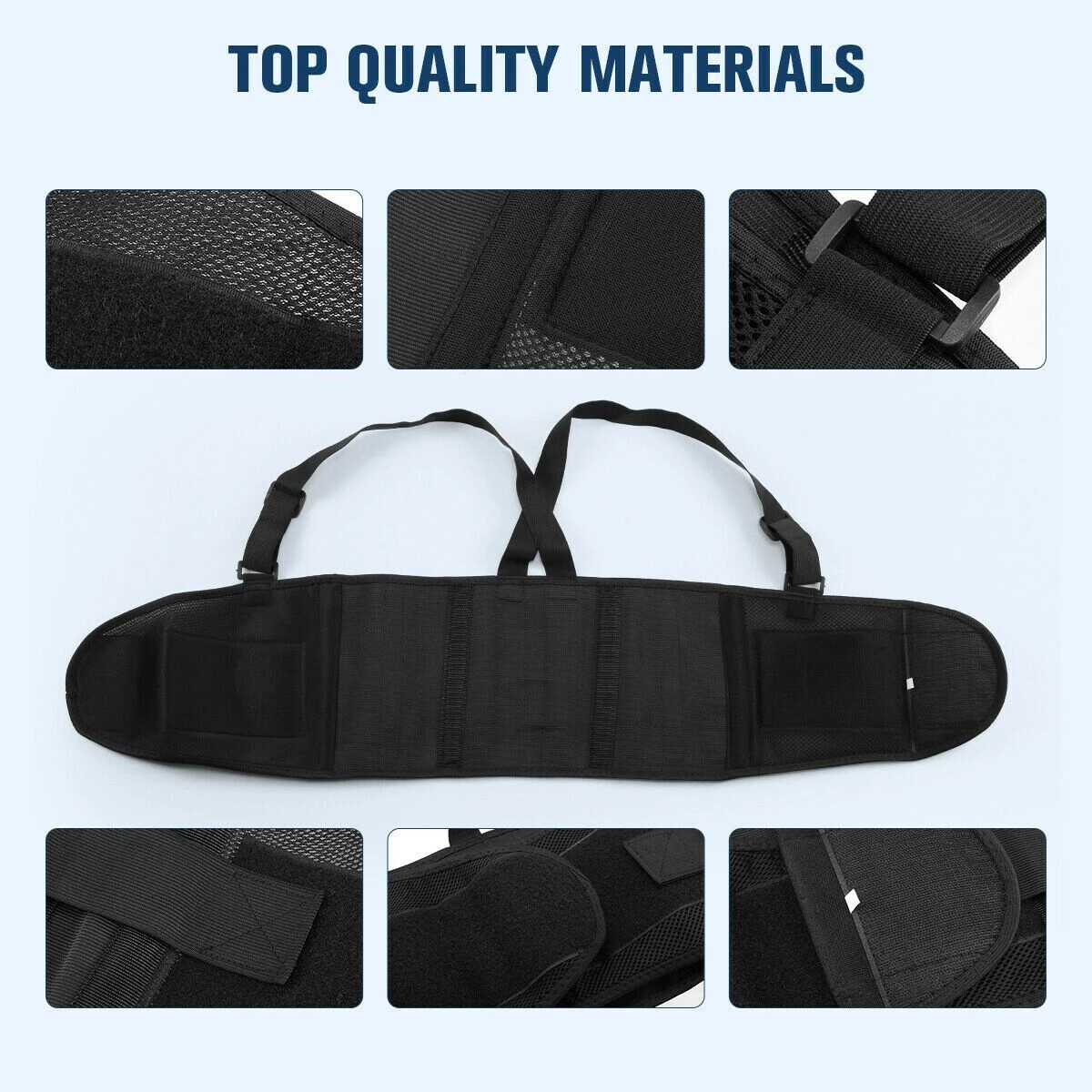 Heavy Duty Weight Lift Lumbar Lower Back Waist Support Belt Brace Suspender Work