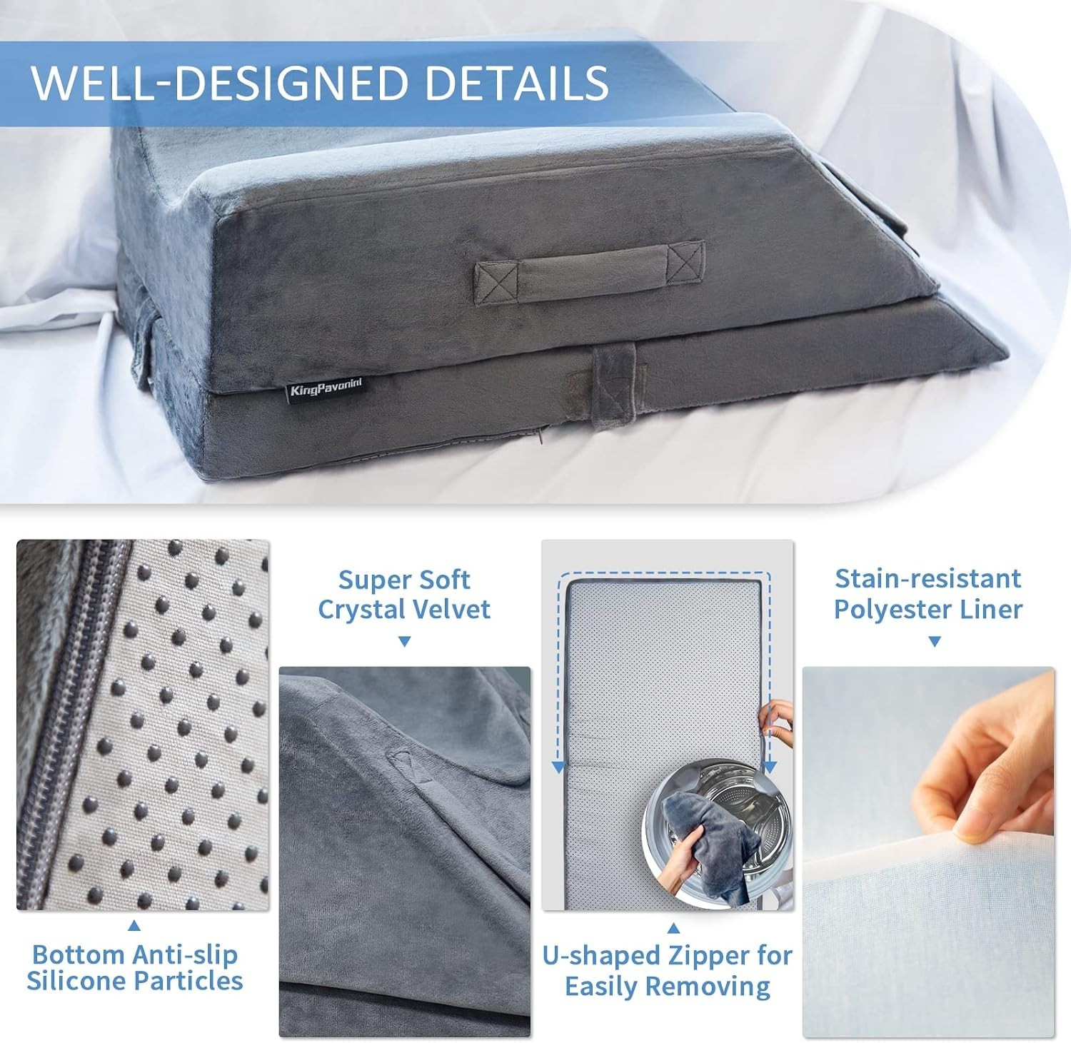 4-Height Adjustable Leg Elevation Pillows for After Surgery | Soft Yet Suppor…