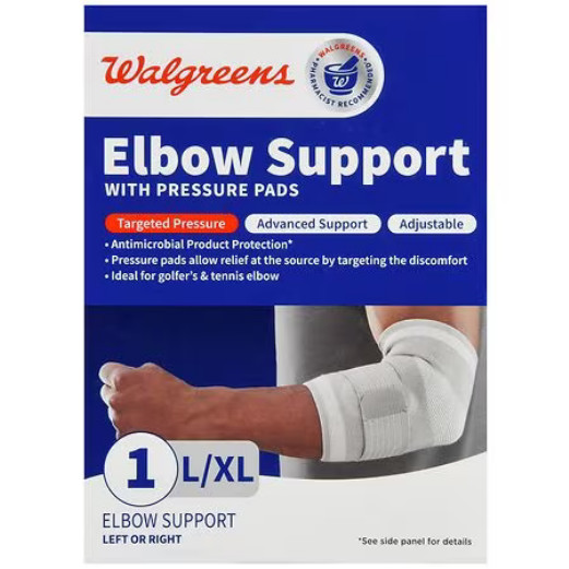 Walgreens Elbow Support with Pressure Pads Advanced Support L/XL codo soporte
