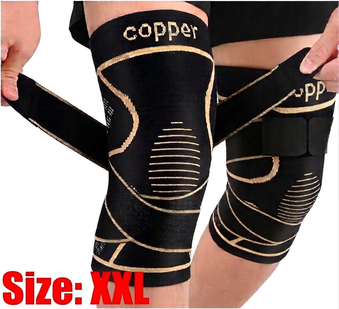 Knee Brace Support Sleeve for Arthritic Knee Pain Running Workout 2 Pack – XXL