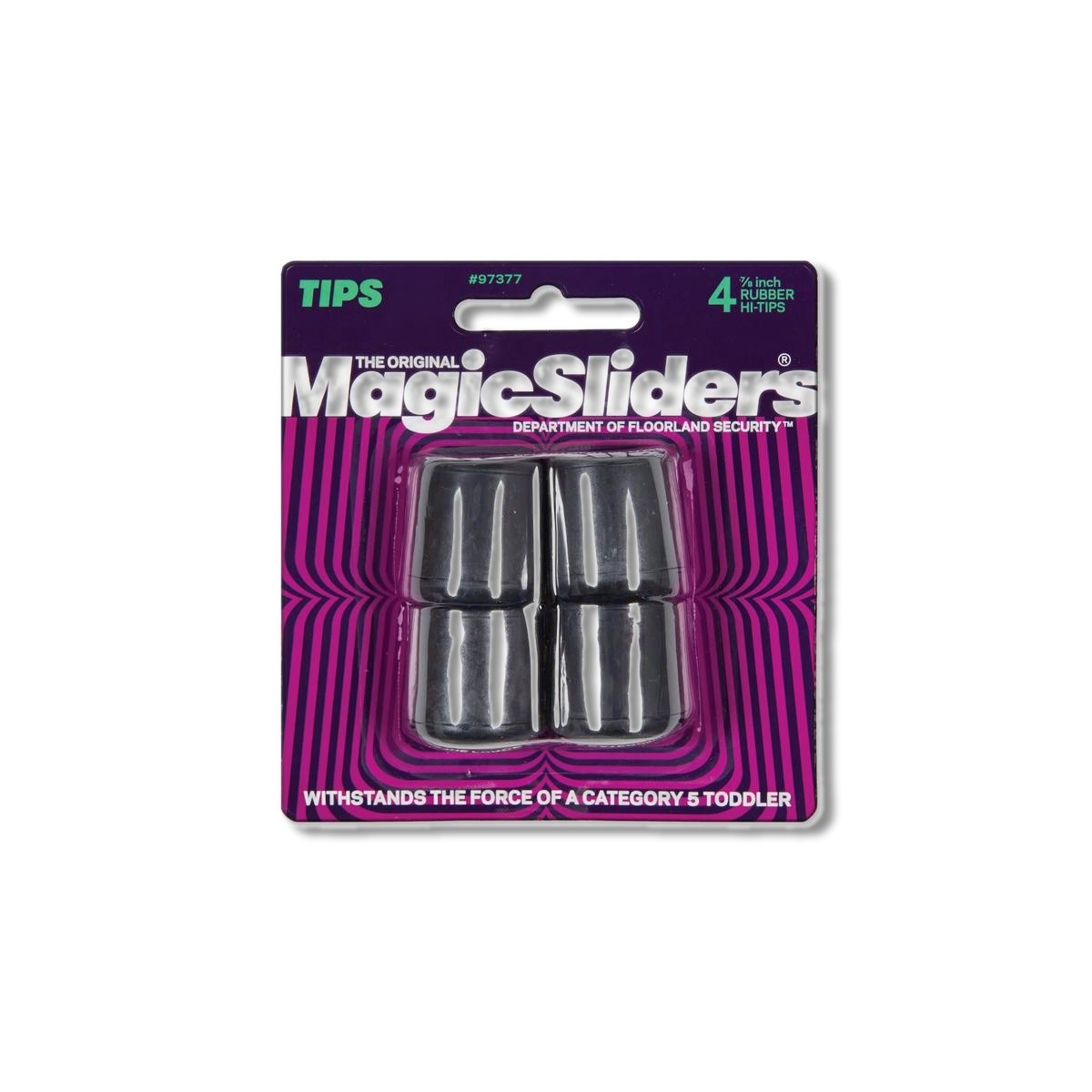 Magic Sliders Rubber Leg Tip Black Round 7/8 in 4 pk 97377