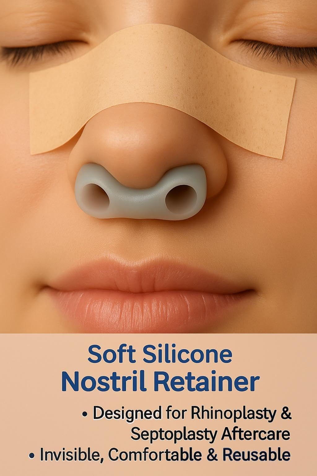 Nostril Retainer — Small Size 7 — Soft Hypoallergenic Silicone — Light Nose S…