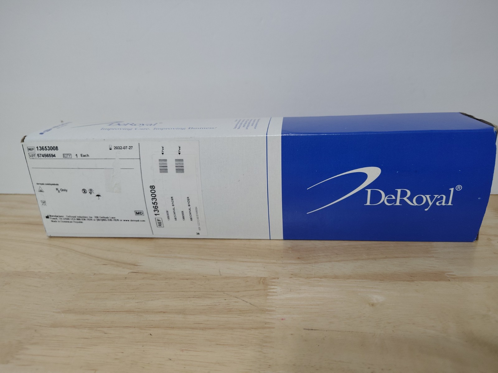 De Royal Abdominal Binder 12″ Large 63″-74″ Latex-Free New Opened Box