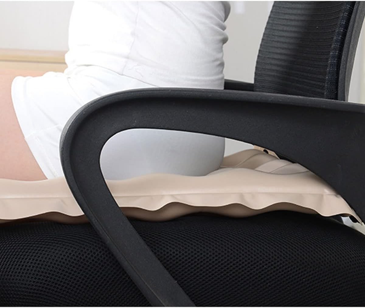 Inflatable Seat Cushions for Pressure Relief, Wheelchair Air Medium, Cream