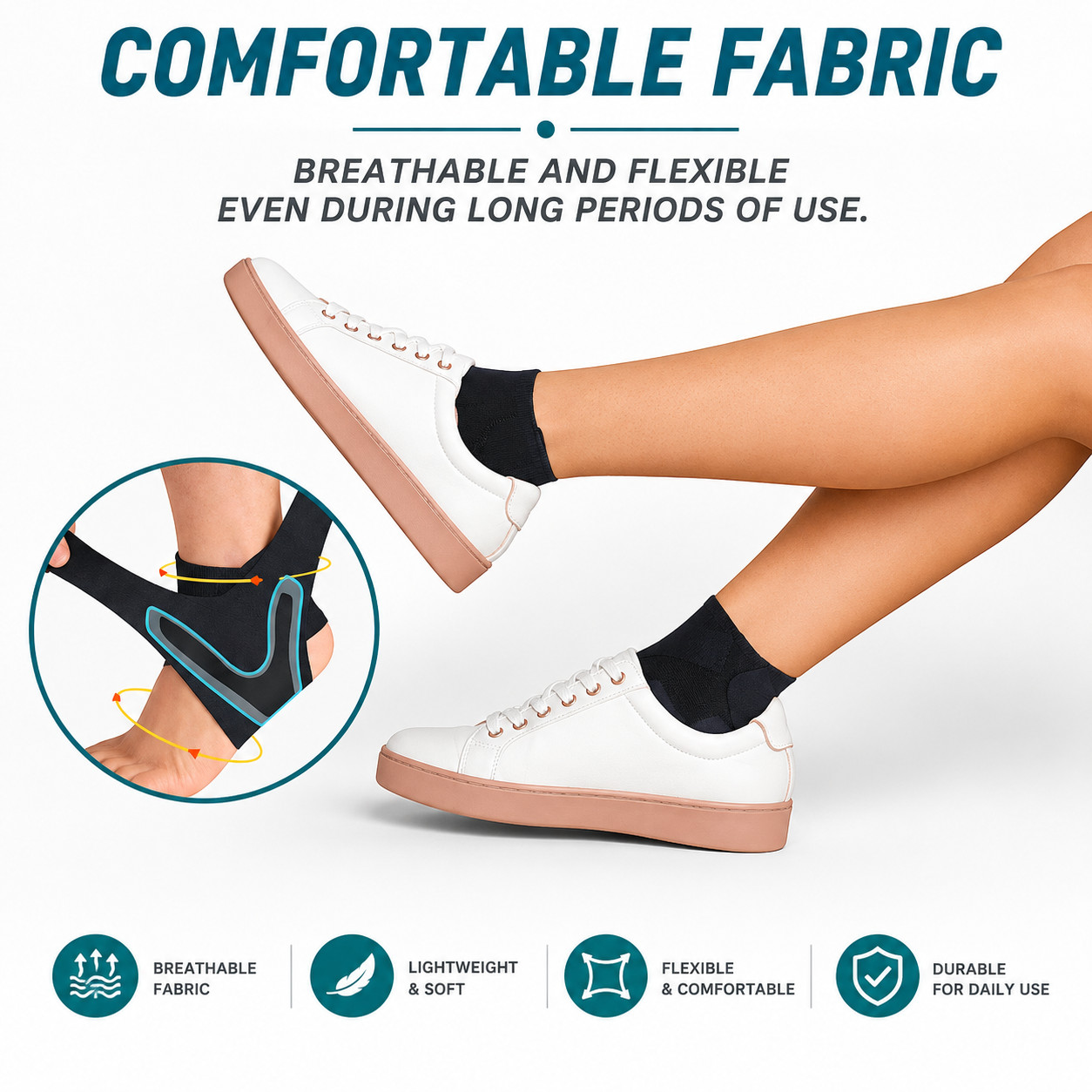 Ankle Brace Support Compression Sleeve Foot Wrap Sports Sprain Pain Relief