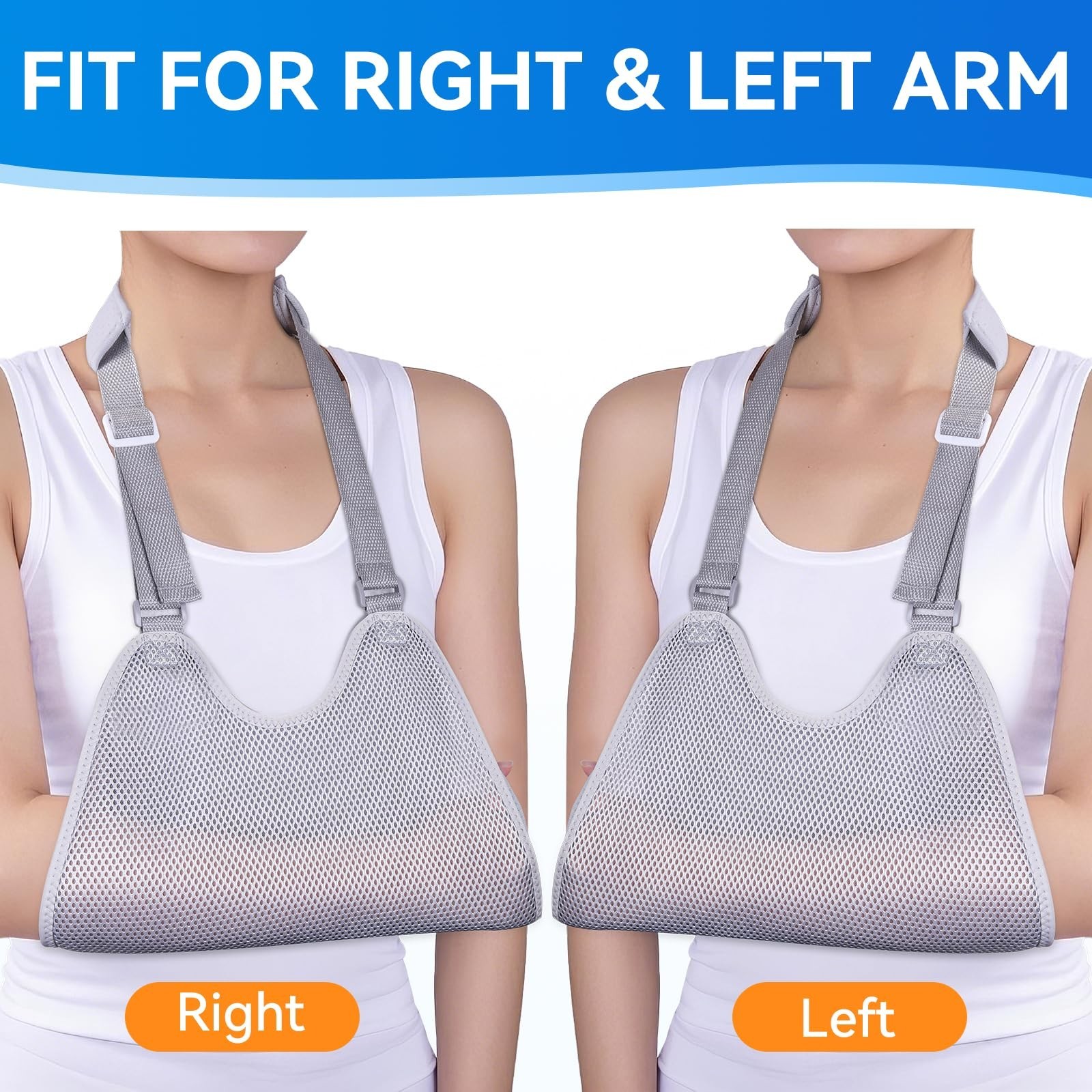 Mesh Arm Sling, Shoulder Immobilizer with Adjustable Shoulder Straps for Torn…