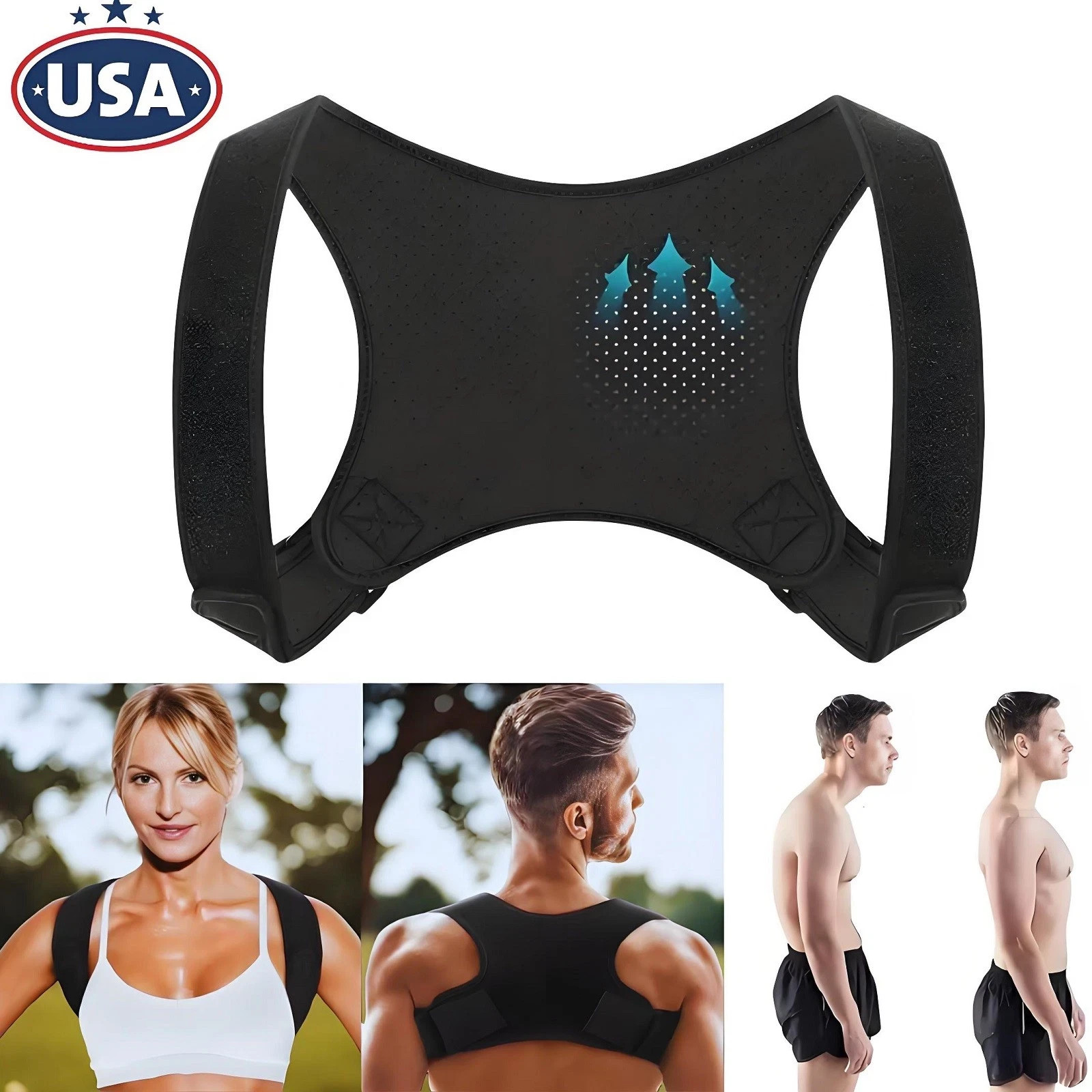 Posture Corrector for Men Women Adjustable Back Support Brace Belt Pain Relief