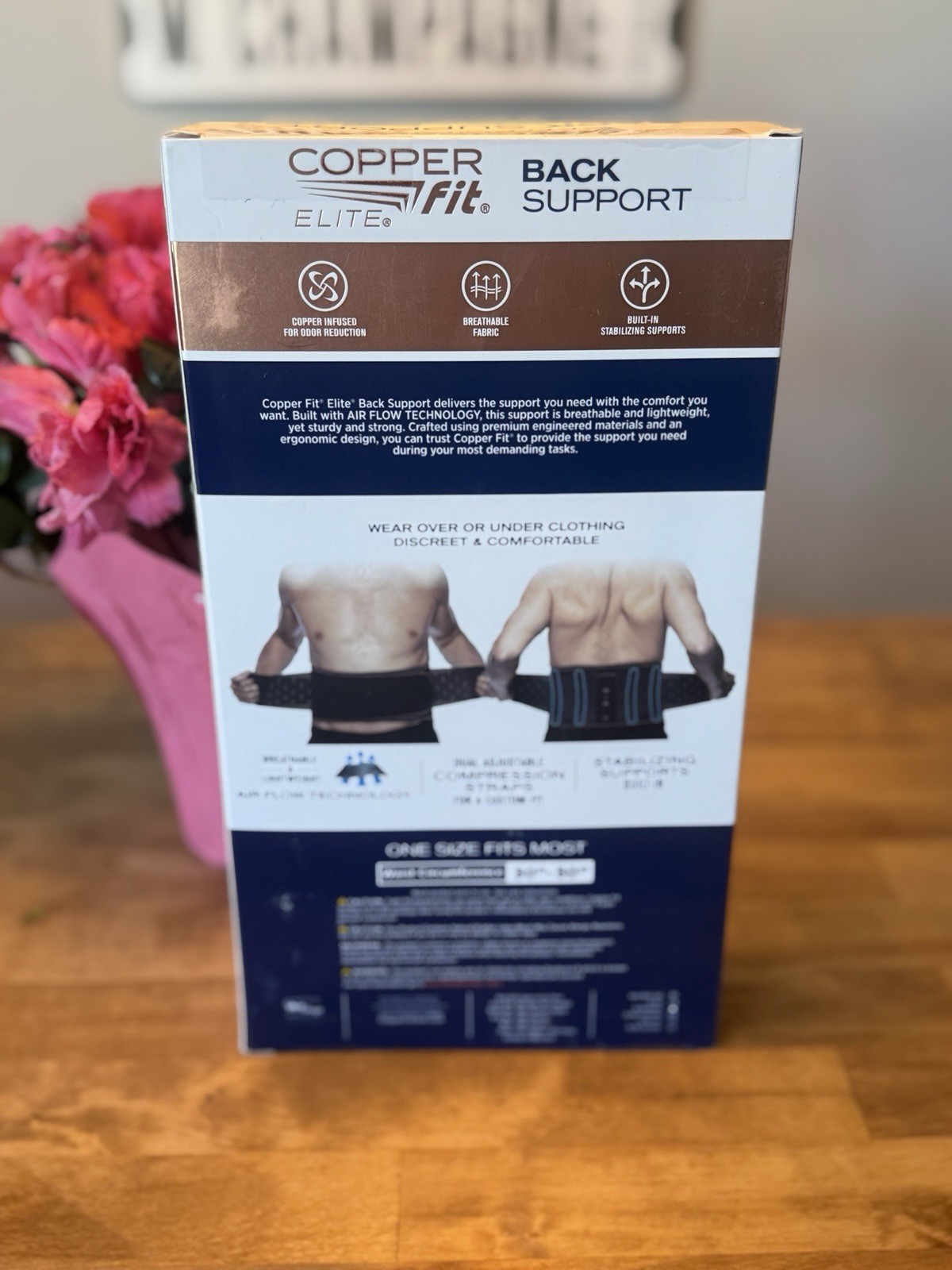 Copper Fit Elite Back Support Adjustable Airflow Copper Infused One Size New