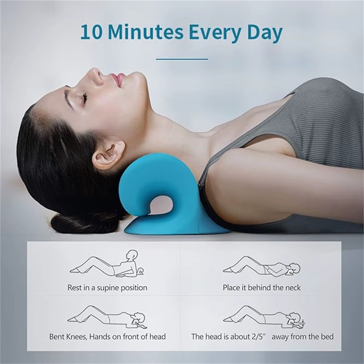 C-Shaped Pillow Neck and Shoulder Relaxer, Cervical Traction Device for TMJ Pain