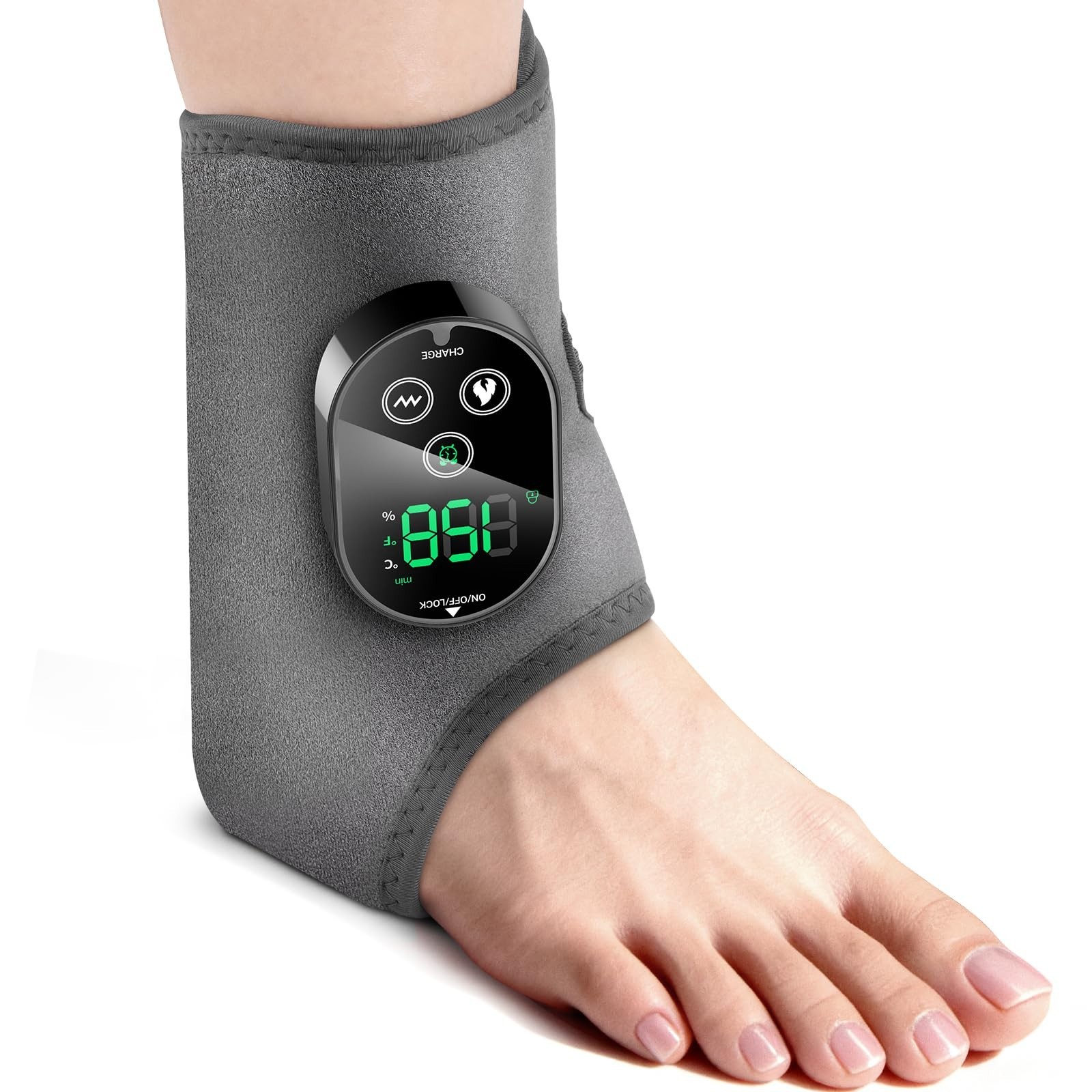 Cordless Foot Ankle Massager for Pain Relief, Ankle Heating Pad with Massage,…
