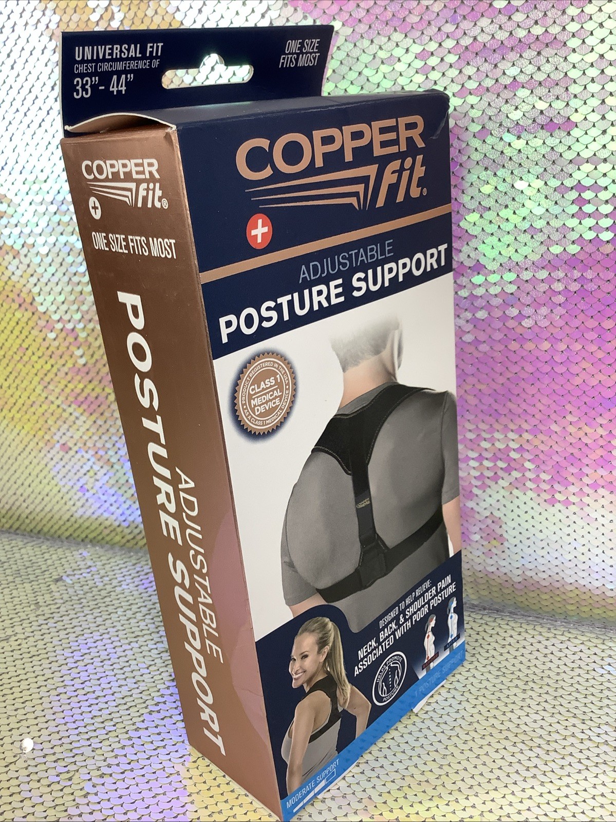 Adjustable Posture Support (Chest 33″-44″) Wear Under Clothes- Lightweight