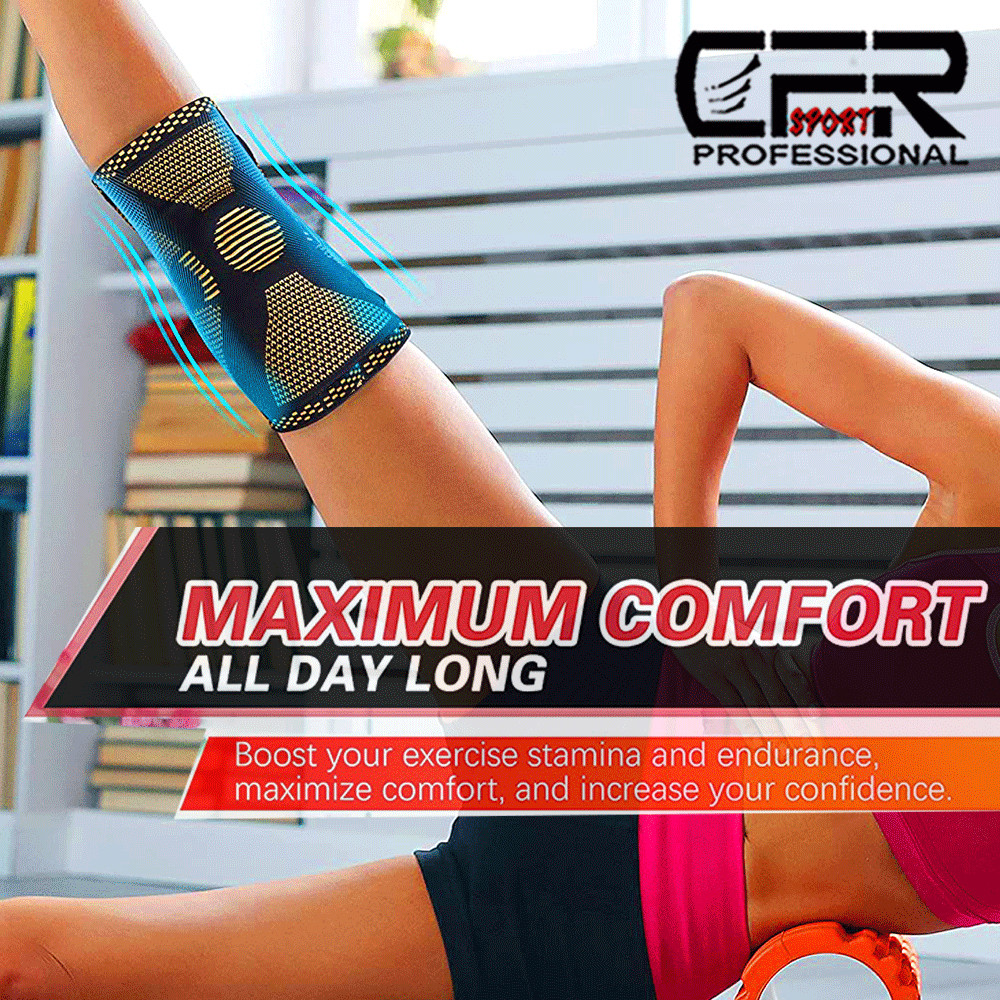 Copper infused Pro Series Performance Compression Knee Sleeve Brace S M L