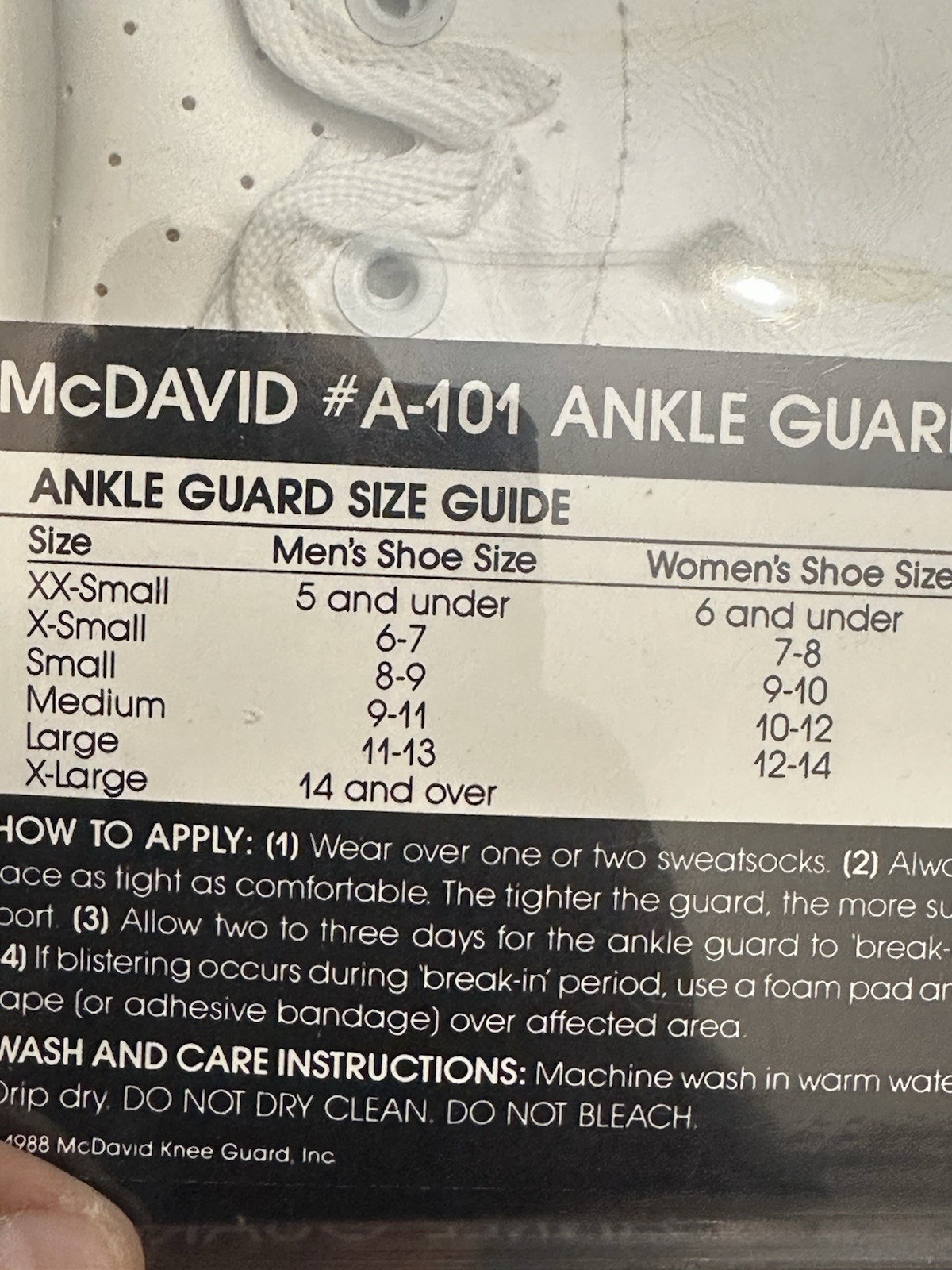 McDavid Ankle Guard W/ Medical Inserts – Size xsmall – Protection Level III