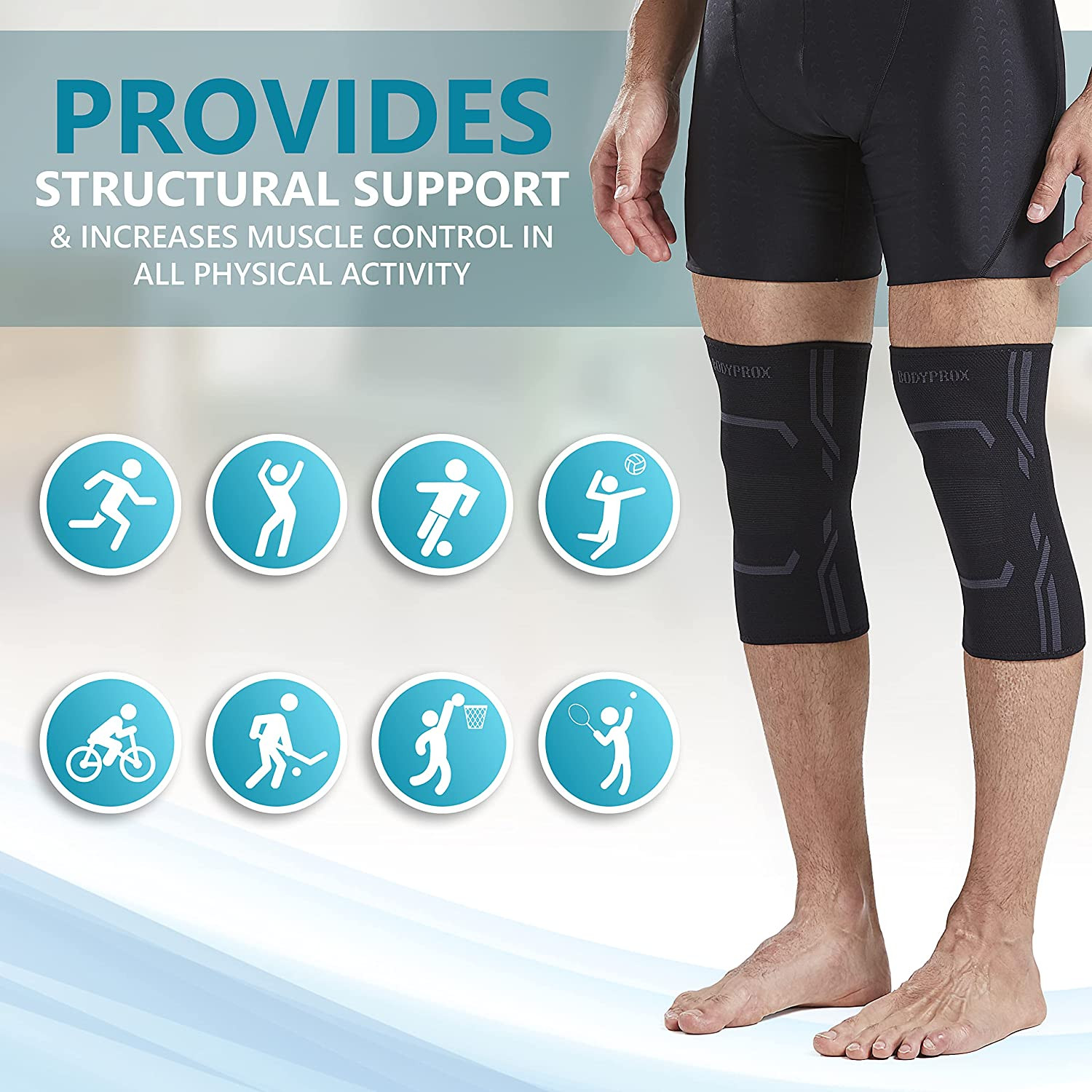 Knee Compression Sleeves (2 Pack) XL | Support Brace for Running & Workout Pair!
