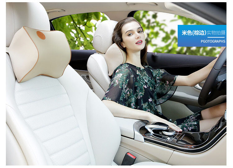Car Neck Headrest Pillow Protective Rest Head Support Cushion Car Memory Cotton