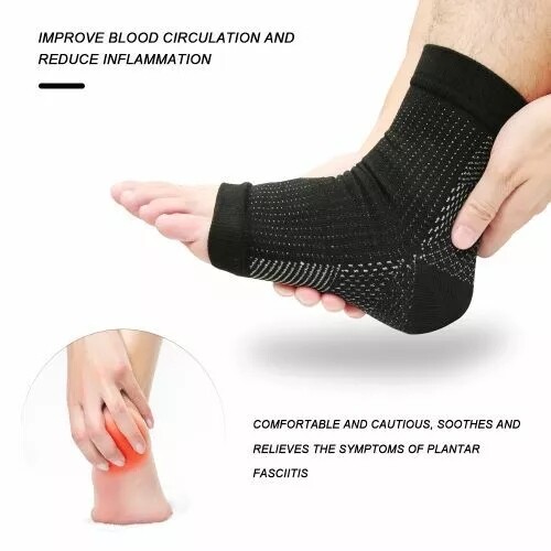 Copper Infused Compression Socks Planter Fasciitis Ankle Support Gym Pain Relief