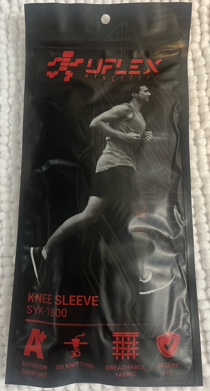 NEW ONE (1) UFLEX ATHLETICS KNEE SLEEVE BRACE SYK-1800 XL Black