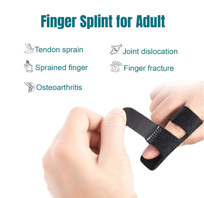 Finger Splint 2Pcs, Trigger Finger Splint Brace for Middle, Index, Ring Fingers
