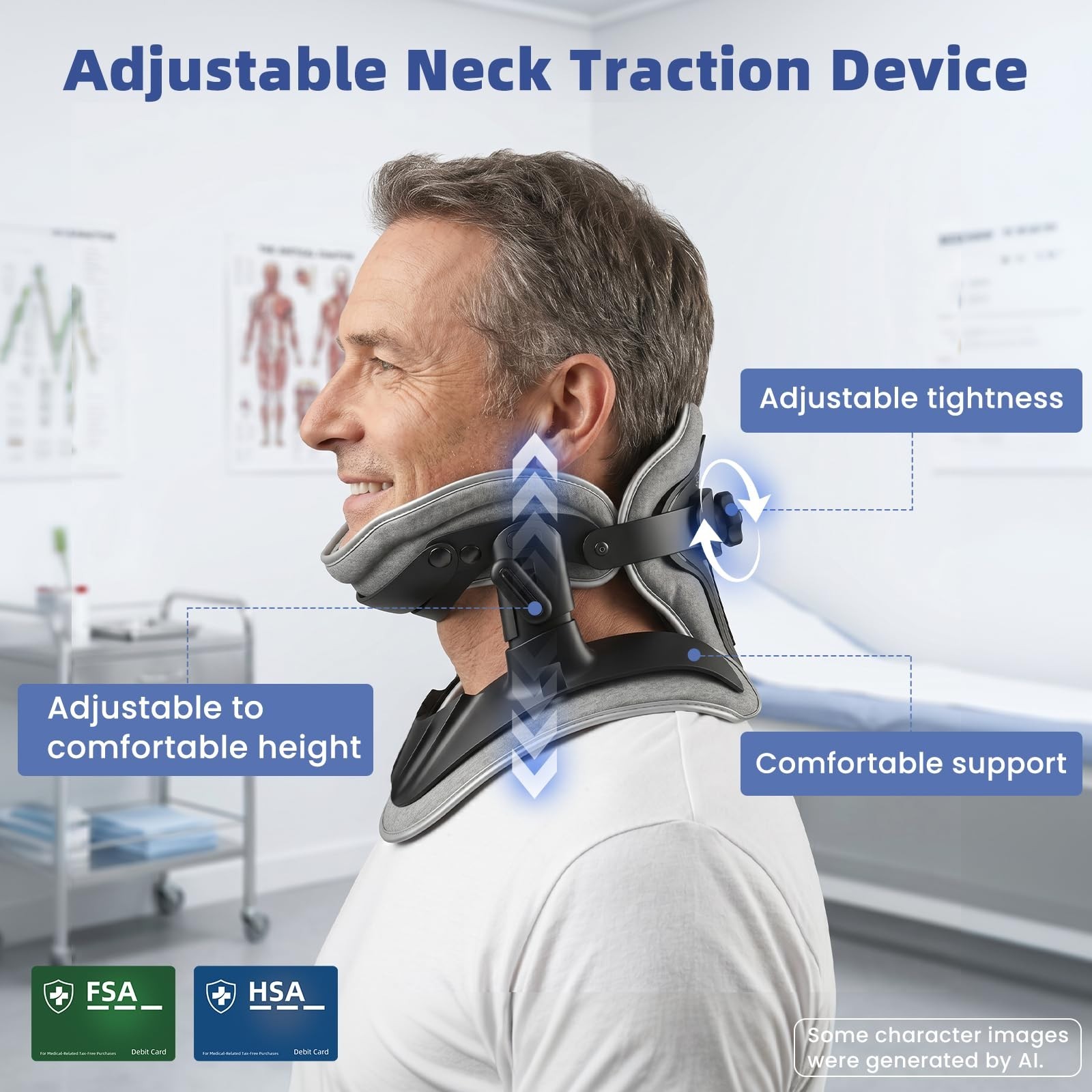 Adjustable Neck Stretcher – Cervical Traction Device for Spine Decompression & P