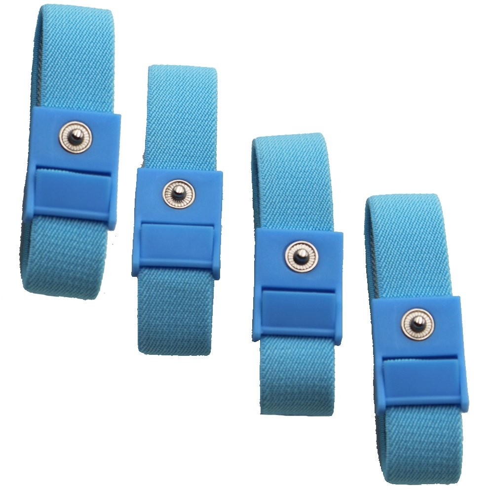 Adjustable Estim Wrist Strap Components 4pcs Blue Stim Loops 4pcs White Wires