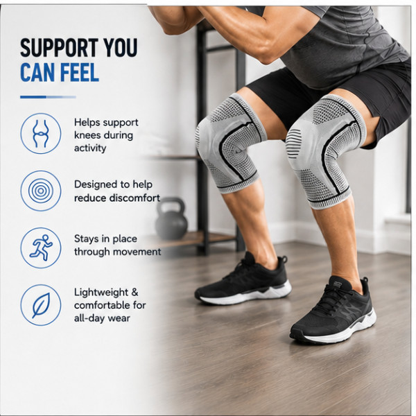 Knee Compression Sleeve Brace Support for Running Joint Stability Pain Relief