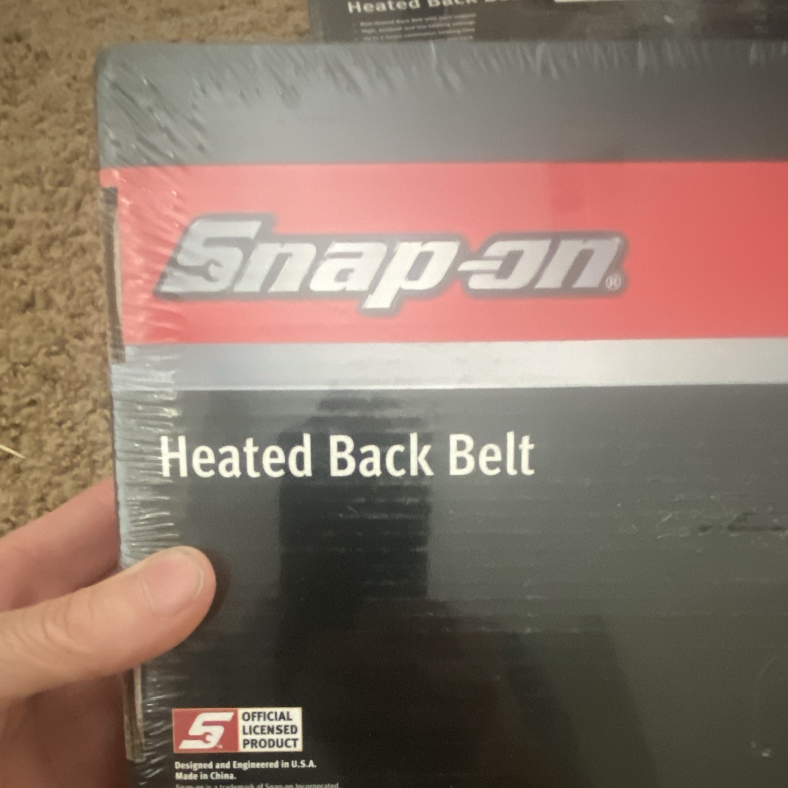 Snap-on Heated Back Belt S/M Black Adjustable Removable Shoulder Straps Adult