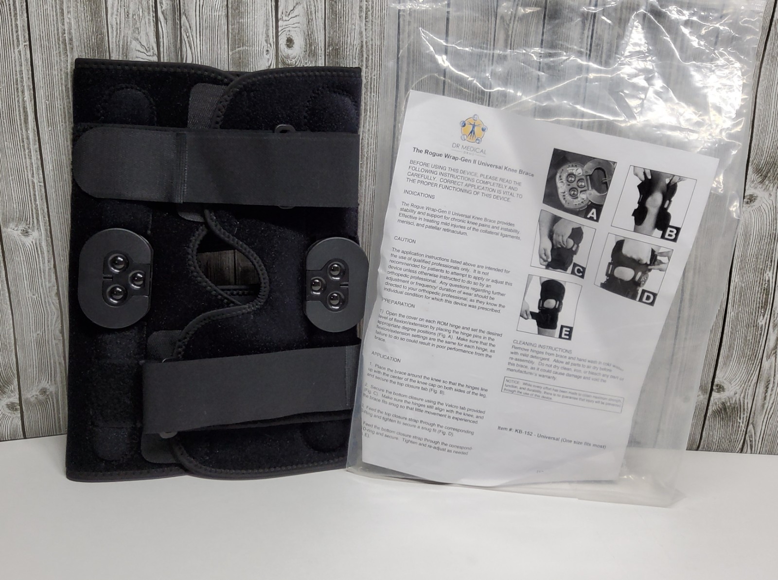 LOT OF 2 DR MEDICAL ROUGE WRAP-GEN II UNIVERSAL SIZE KNEE BRACE KB-152