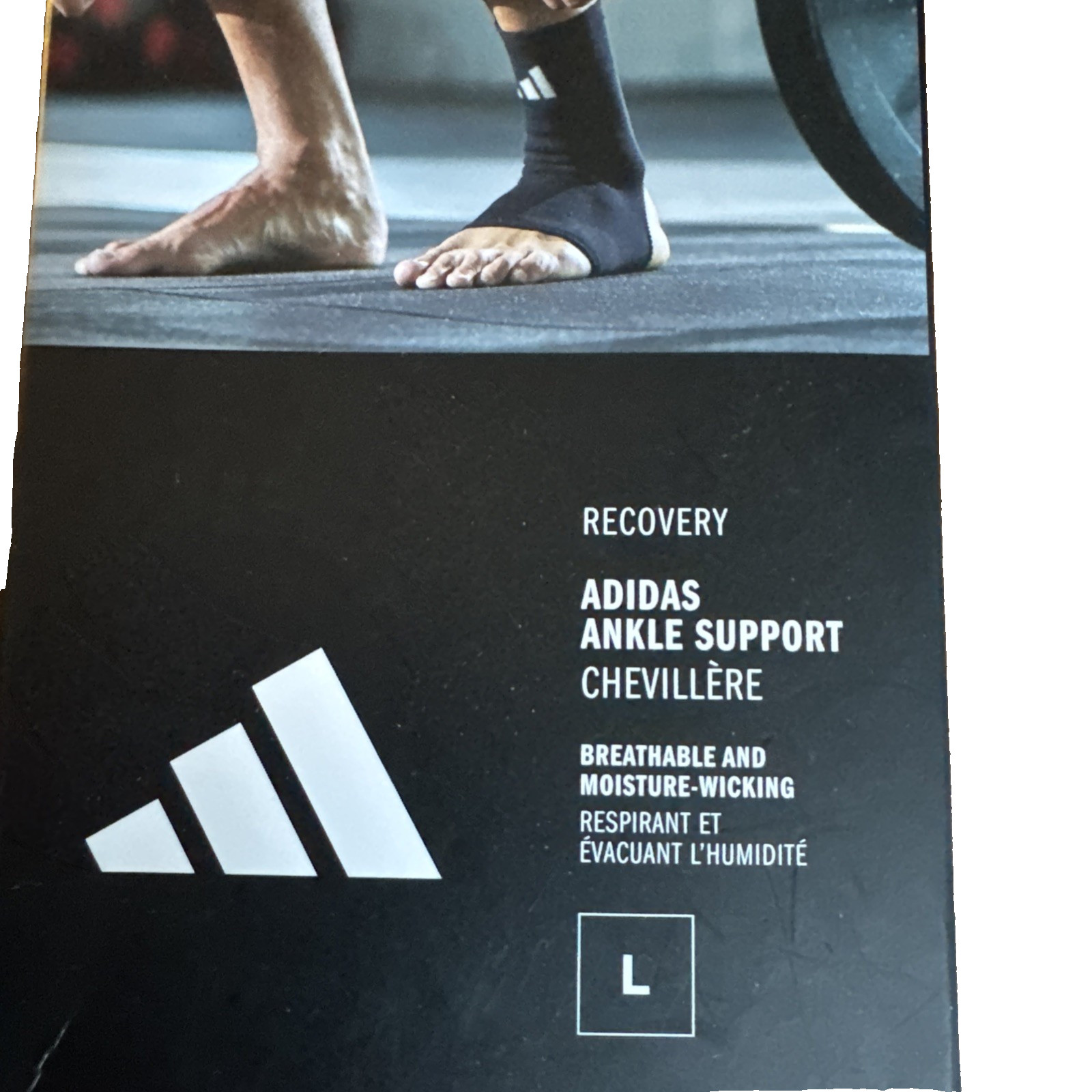 Adidas Performance Ankle Support Sleeve Climacool Breathable Black Size L NEW