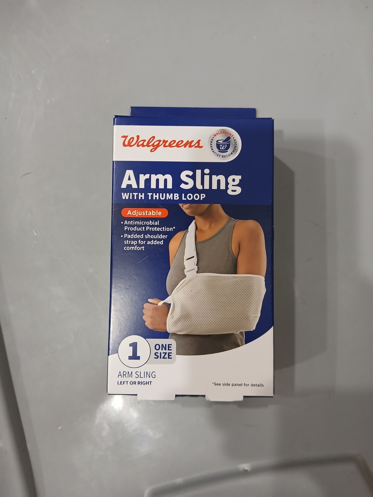 Arm Sling w/ Thumb Loop 1 Size Left or Right Shoulder, Antimicrobial, Walgreens