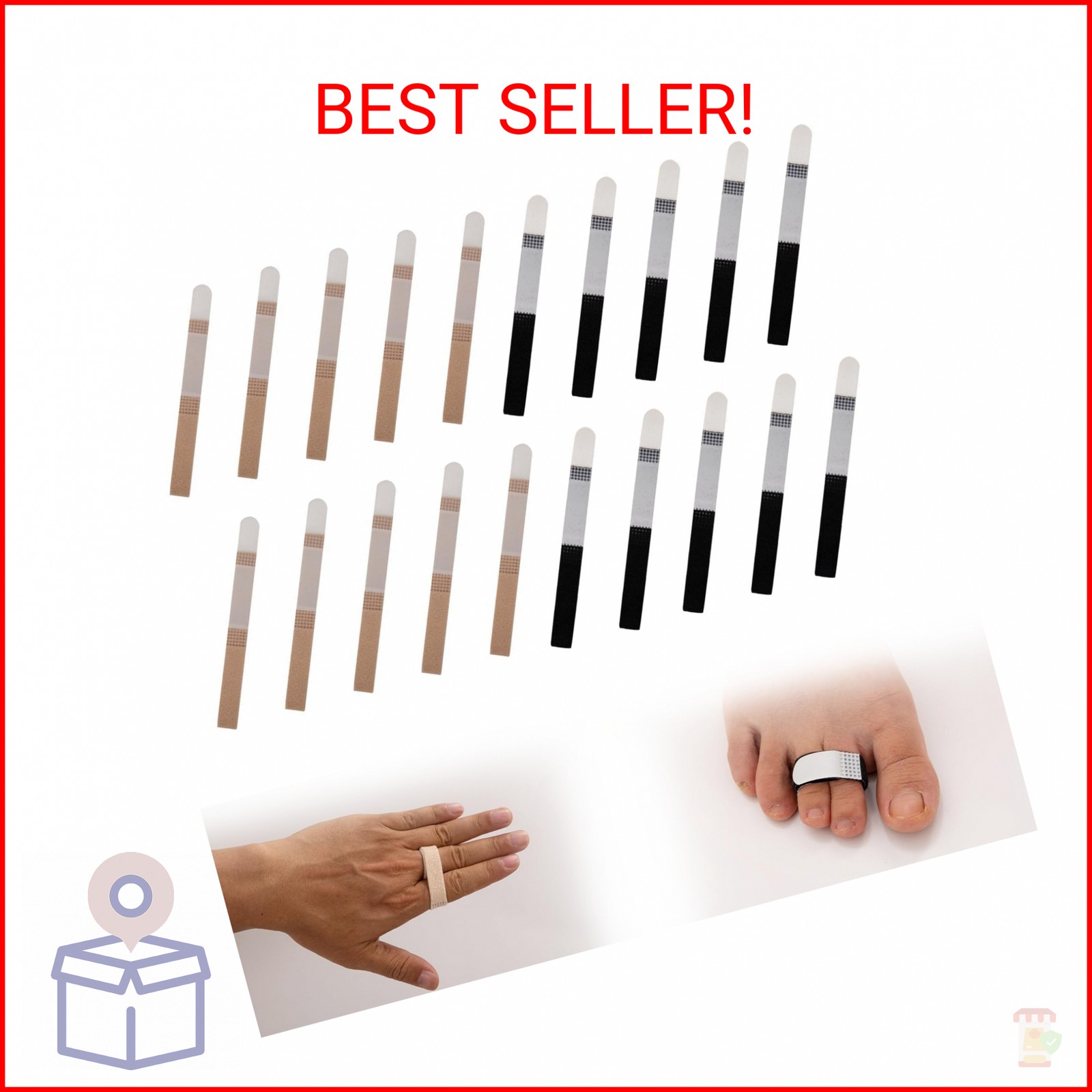 20 Pcs Buddy Tape Finger Straps, Adjustable Finger Splints for Broken Fingers, R