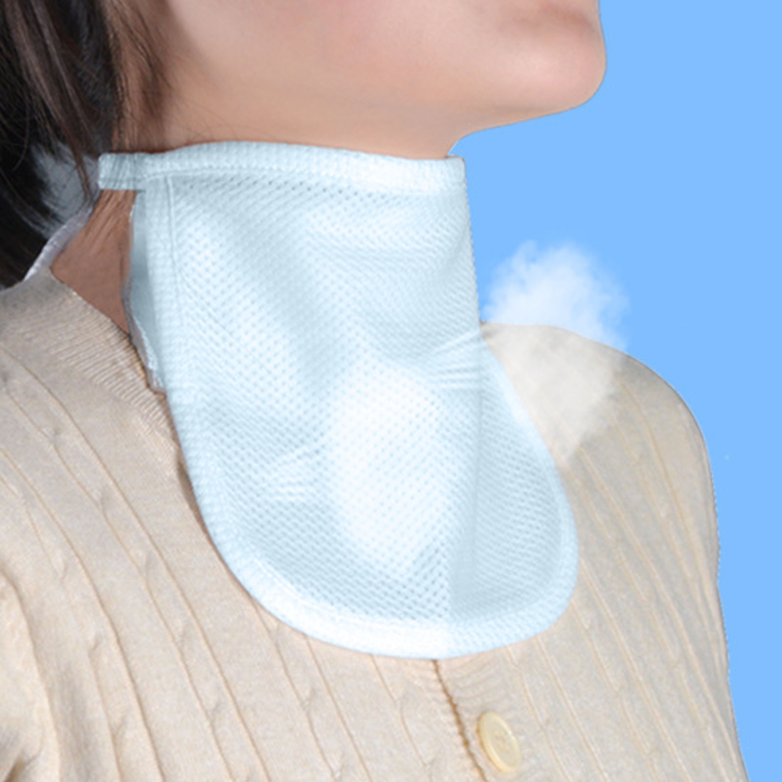 Blue Neck Stoma Cover Cotton Single Layer Dustproof Neck Trach Cover ☆