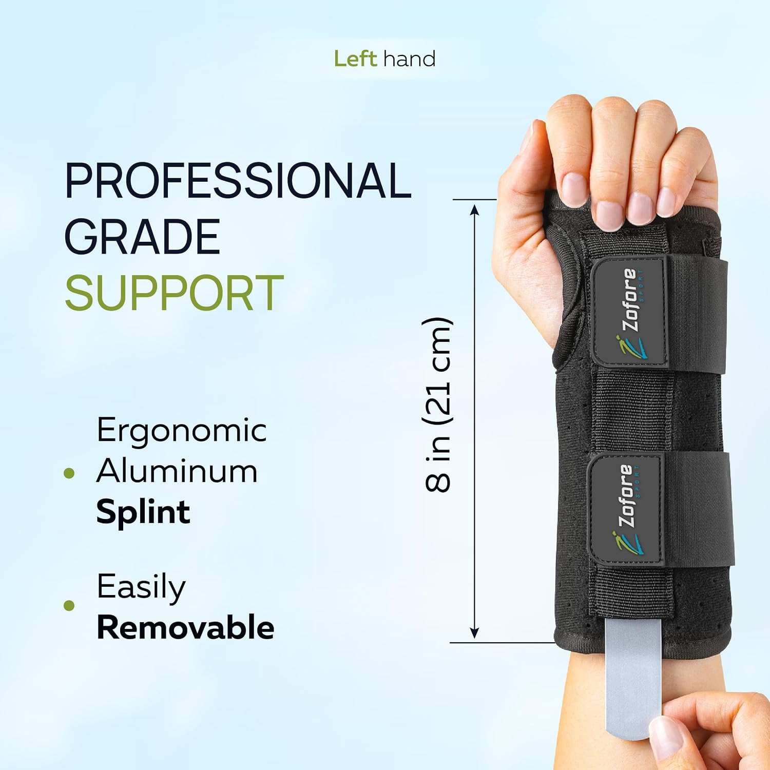 Carpal Tunnel Wrist Brace Support with 2 Straps and Metal Splint Stabilizer – He