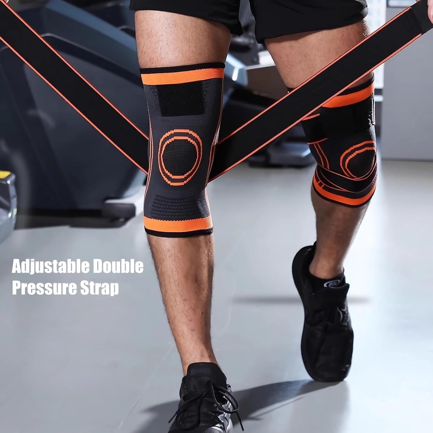 Knee Support Wrap Compression Straps Adjustable Athletic Knee Brace Unisex 1pair
