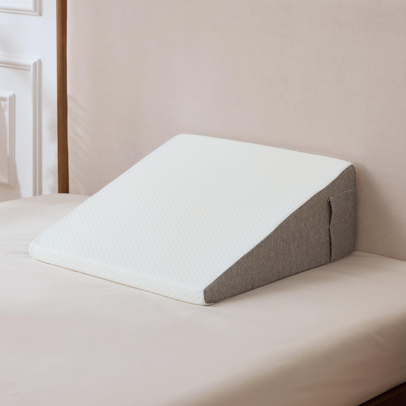 Wedge Pillow with Foam Top for 25 x 24 x 8 inches (Pack of 1), White
