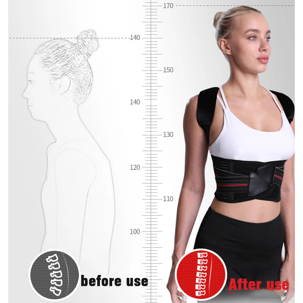BraceTop Adjustable Posture Corrector Back Support Shoulder Brace Posture