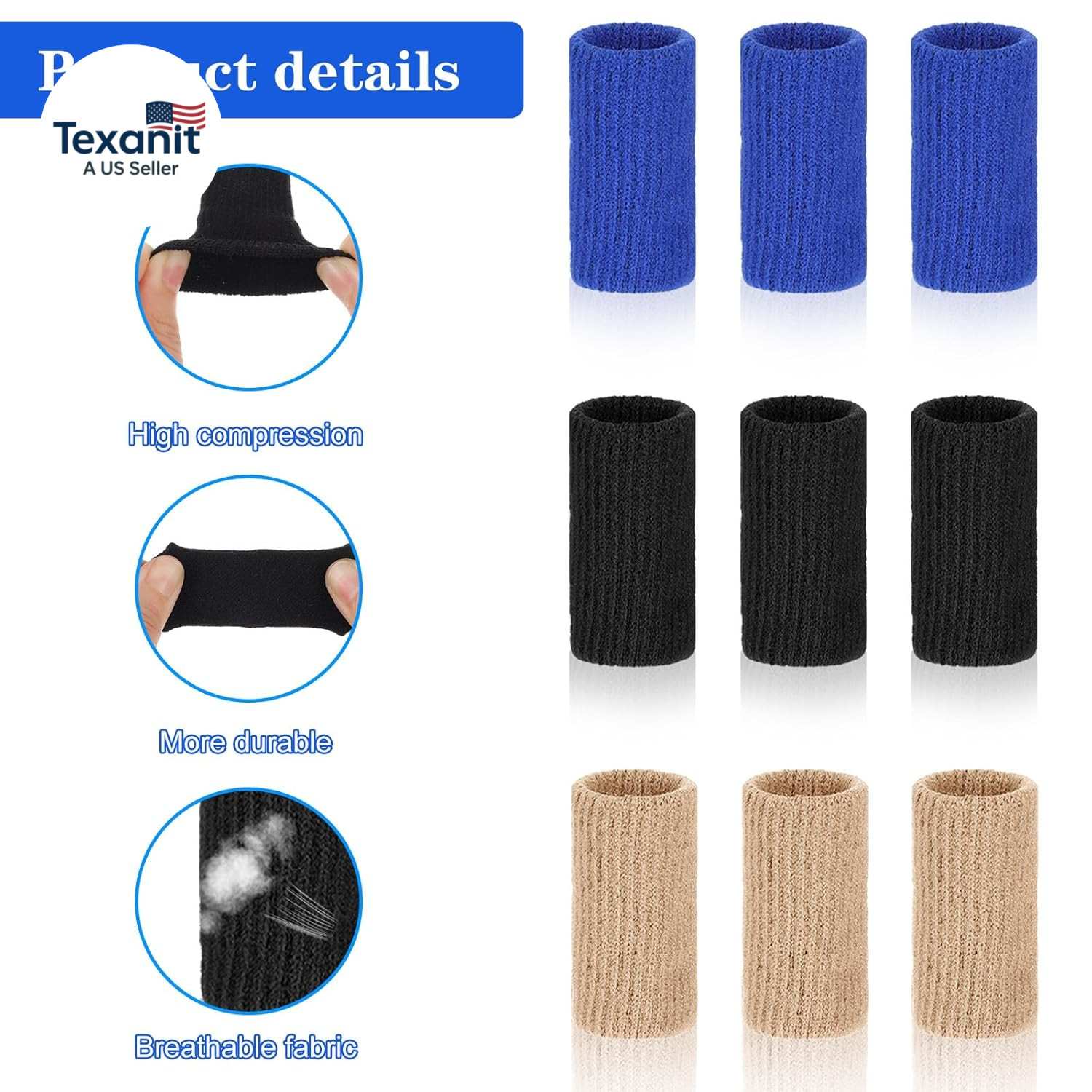 30Pcs Finger Sleeves for Arthritis,Elastic Finger Compression Sleeve for Swellin