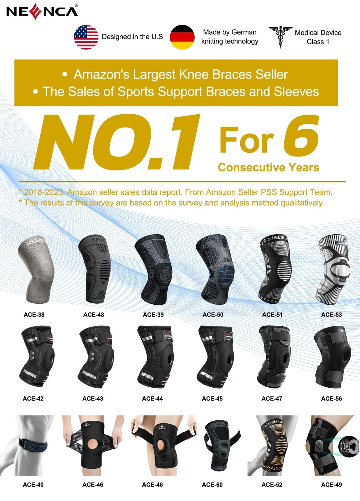 Hinged Knee Brace Support for Men & Women | Pain Relief, Joint Stability, Sports