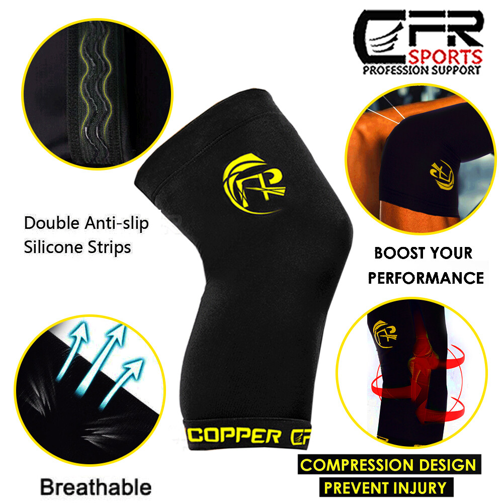 Copper Knee Support Sport Brace Compression Sleeve Arthritis Joint Pain Runners