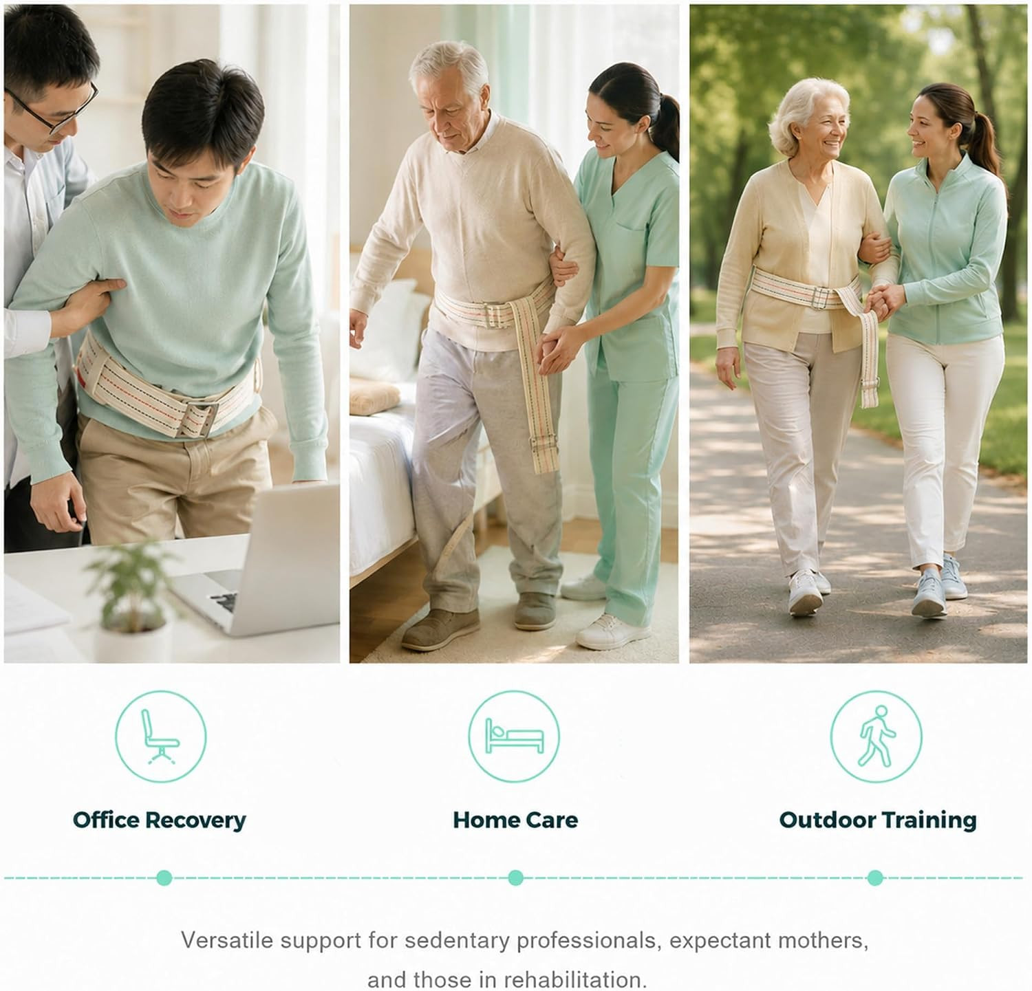 Gait Belts Transfer Belts for Seniors – Walking Gait Belts for Men with Metal Bu