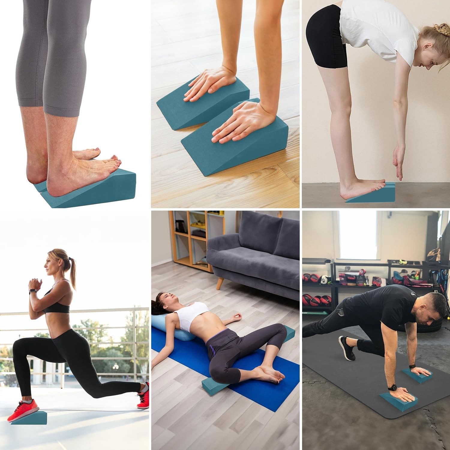 Joint-Supporting 2 Pack Squat Wedges for Safe Exercise & Posture Correction