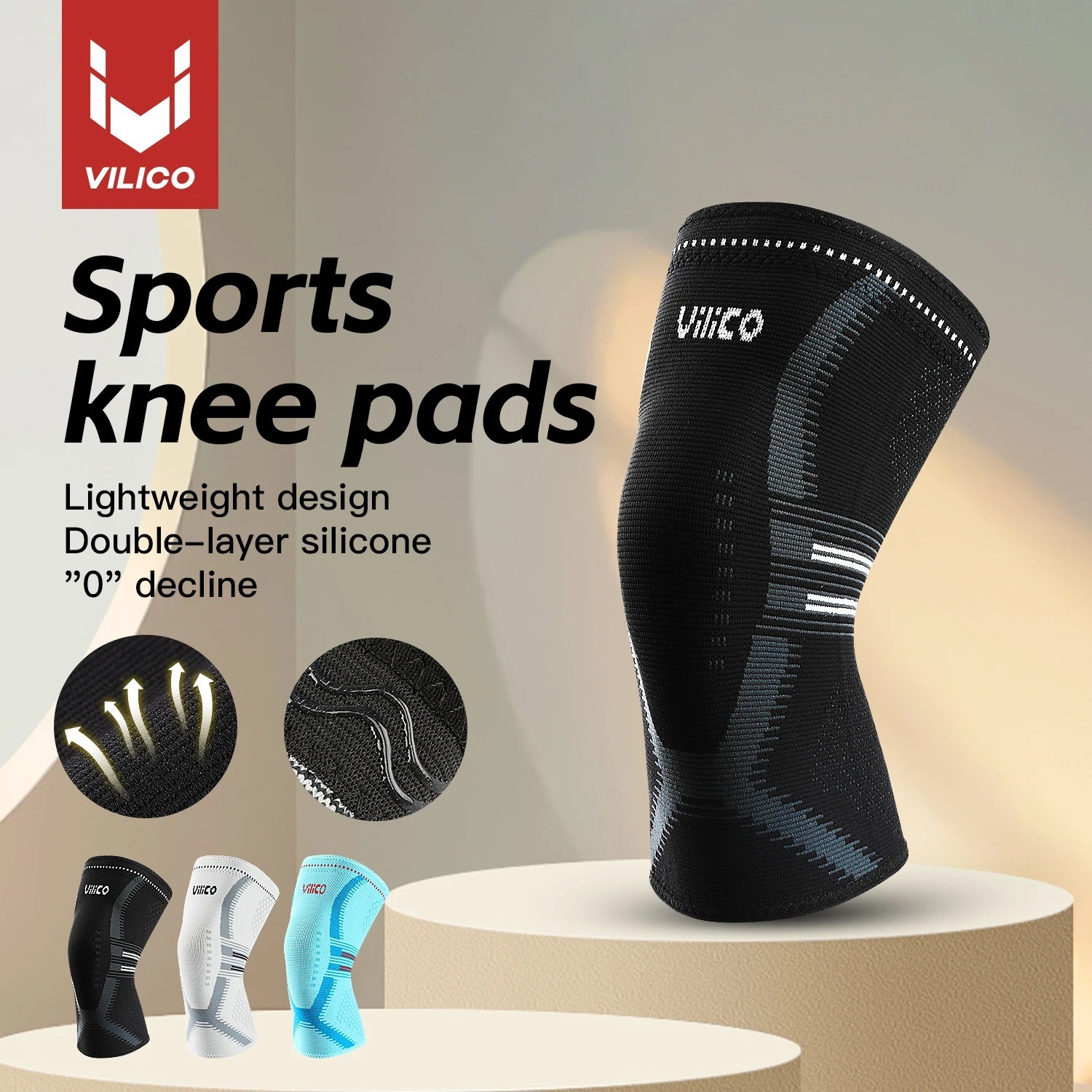 2 Pack Knee Brace for Women Men Sports Knee Pain Knee Support Compression Sleeve